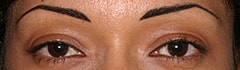 Close-up of a woman's face and eyes.