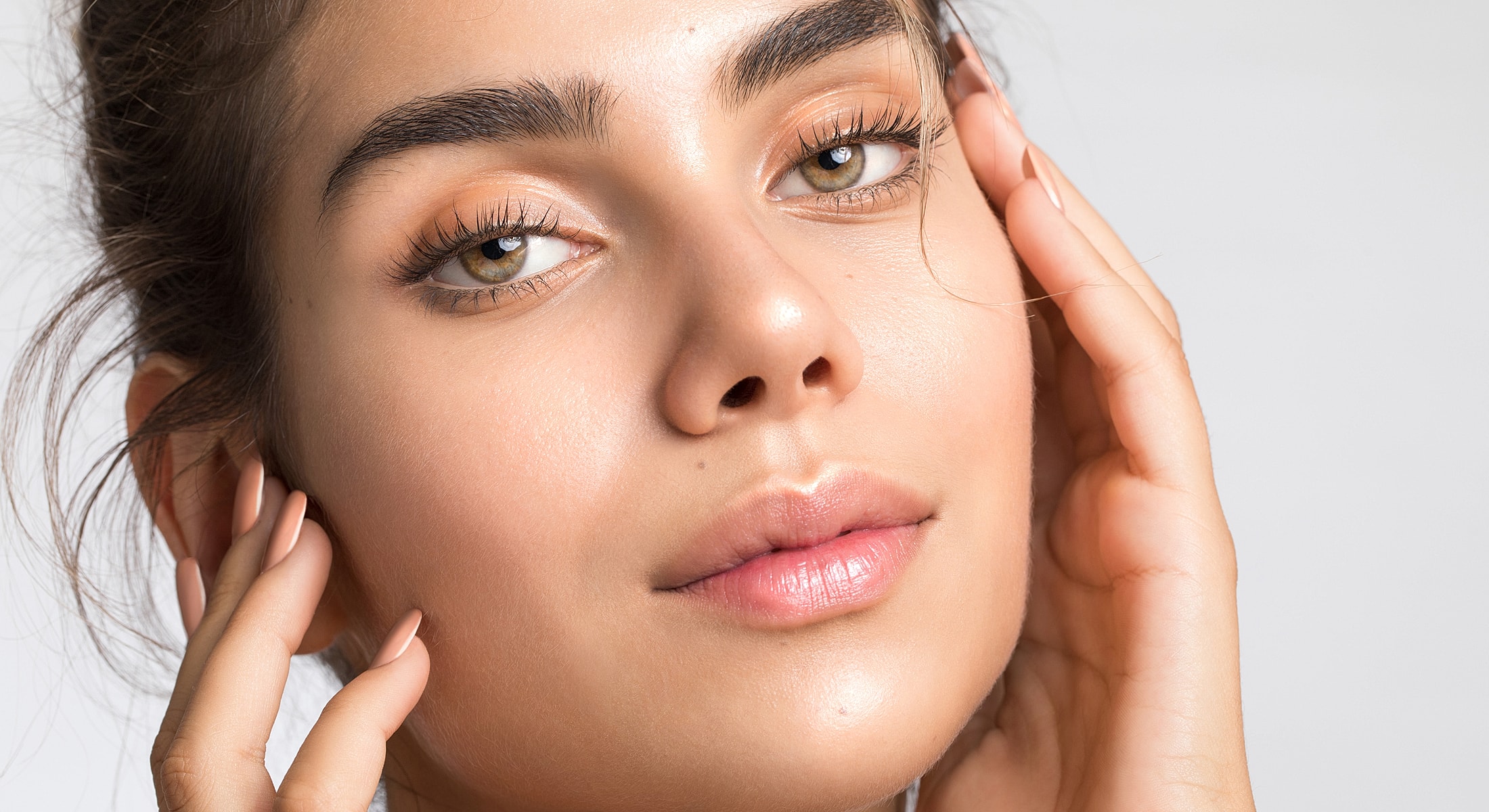 Orange County lower blepharoplasty models face with soft features.